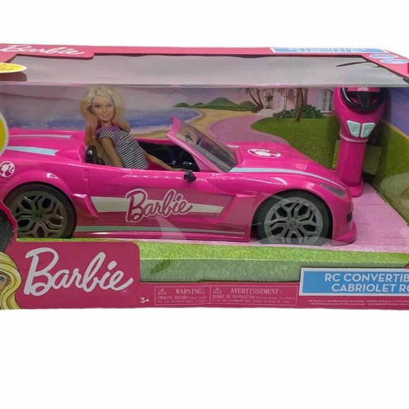 New Barbie Full Function RC Remote Control Pink Convertible Car With Lights 3+ - Picture 4 of 5